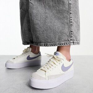 Nike Blazer Platform Low Sail Indigo Haze Womens Size 9 DJ0292-110 -Purple